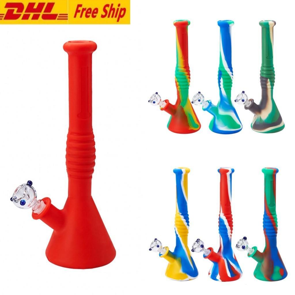 

DHL SHIP 12 Inches Height Silicone Bong Silicon Hookah Shisha Water Pipe Portable Hookah Free Shipping FY2267