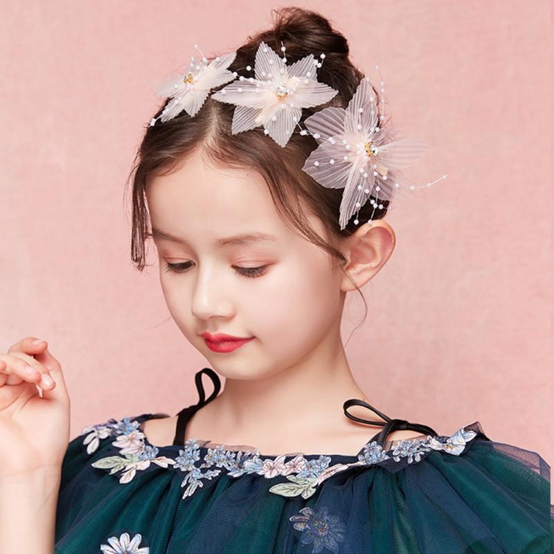 

2021 Girls Hair Clips Cute Flower Design Hair Pin Set Children Hairpin Princess Accessories, Pink