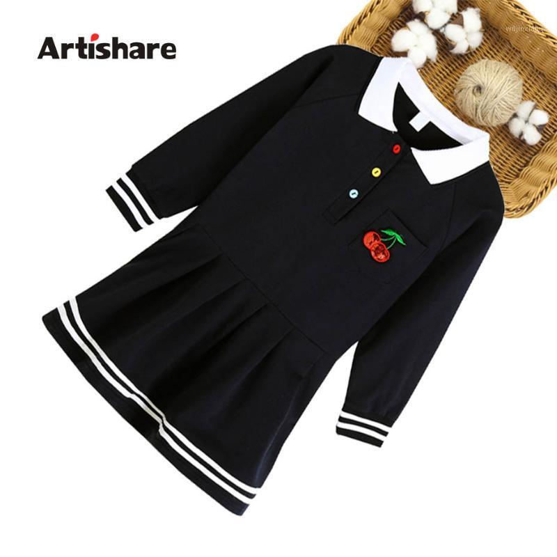 

Dress Girl Patchwork Dress For Girl Long Sleeve For Kids Spring Autumn Preppy Style Girls Clothing 6 8 10 12 14 Year1, As picture