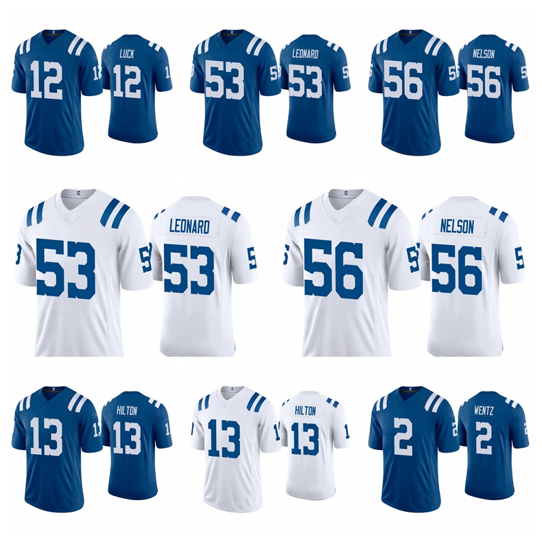 

Indianapolis''Colts''Men Carson Wentz T.Y. Hilton Darius Leonard Quenton Nelson Andrew Luck White football Jersey, Black;red