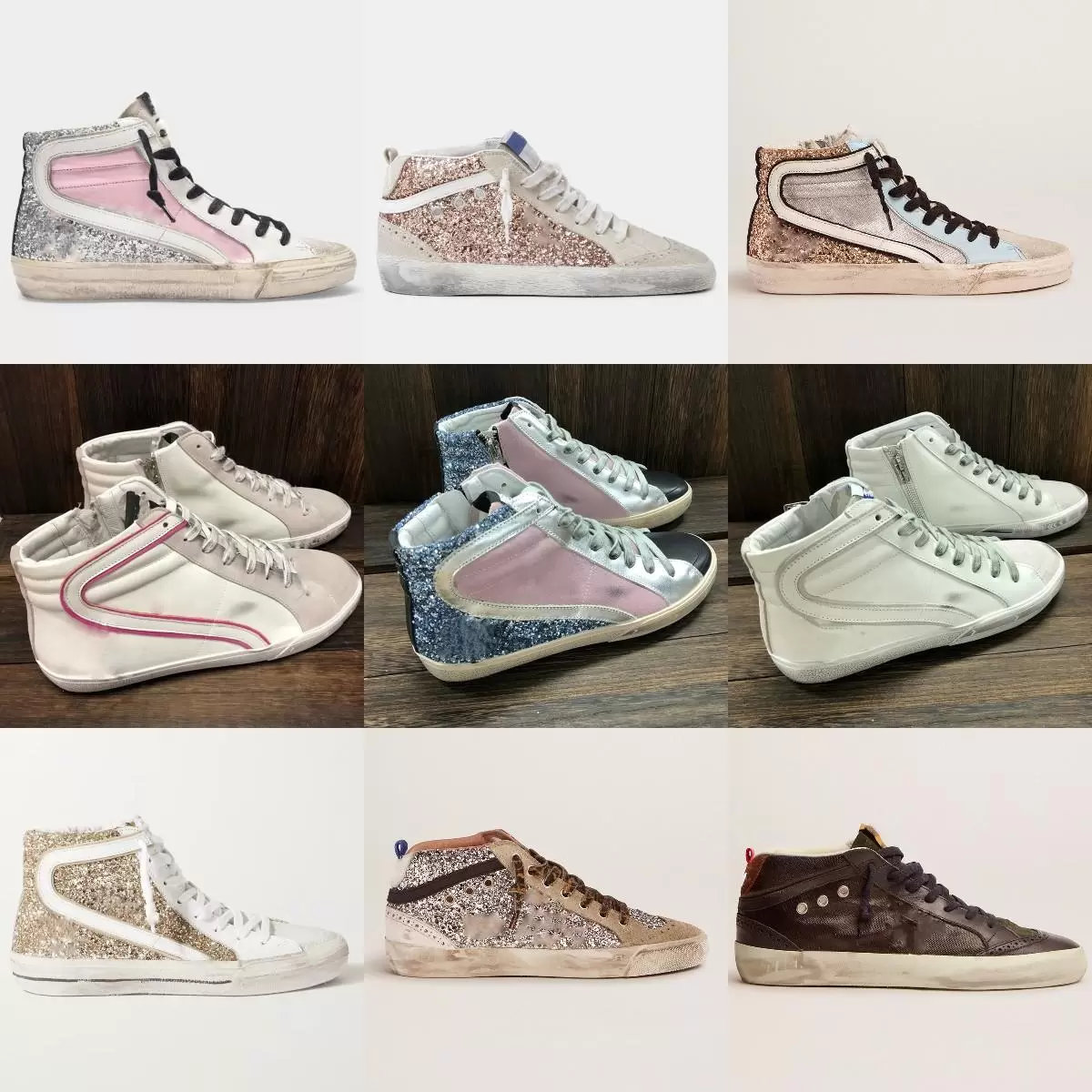 

ÂGolden ÂGoose ÂItaly Mid Star High Top Casual Shoe Designer Woman Sneakers Trainers Sequin Classic White Do -Old Dirty Men Shoes, Black