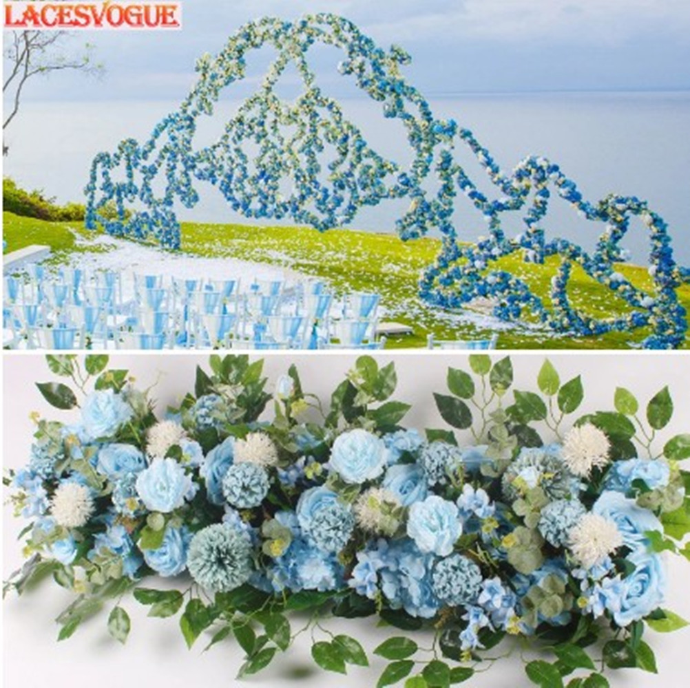 

100cm DIY wedding flower wall arrangement supplies silk peonies rose artificial flower row decor wedding iron arch backdrop