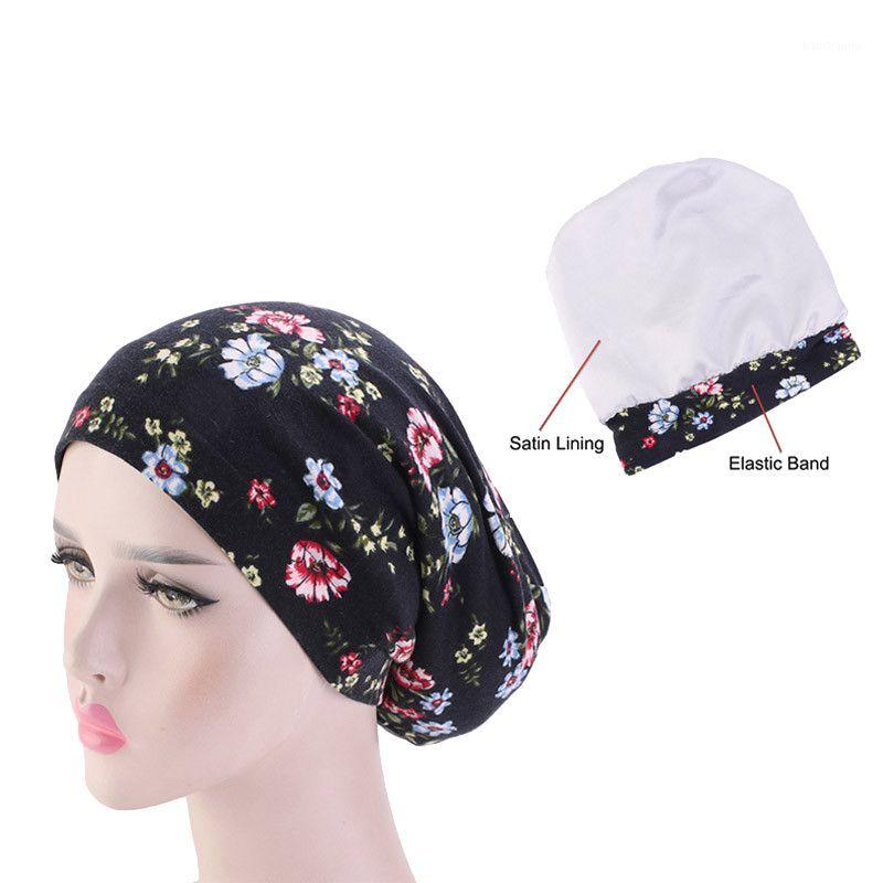 

Cotton Cap Flower Printed Muslim Turban Sleeping Cap With Elastic Cover Hair Loss For Lady Bonnet Night Heads Satin1, Xe1504a2