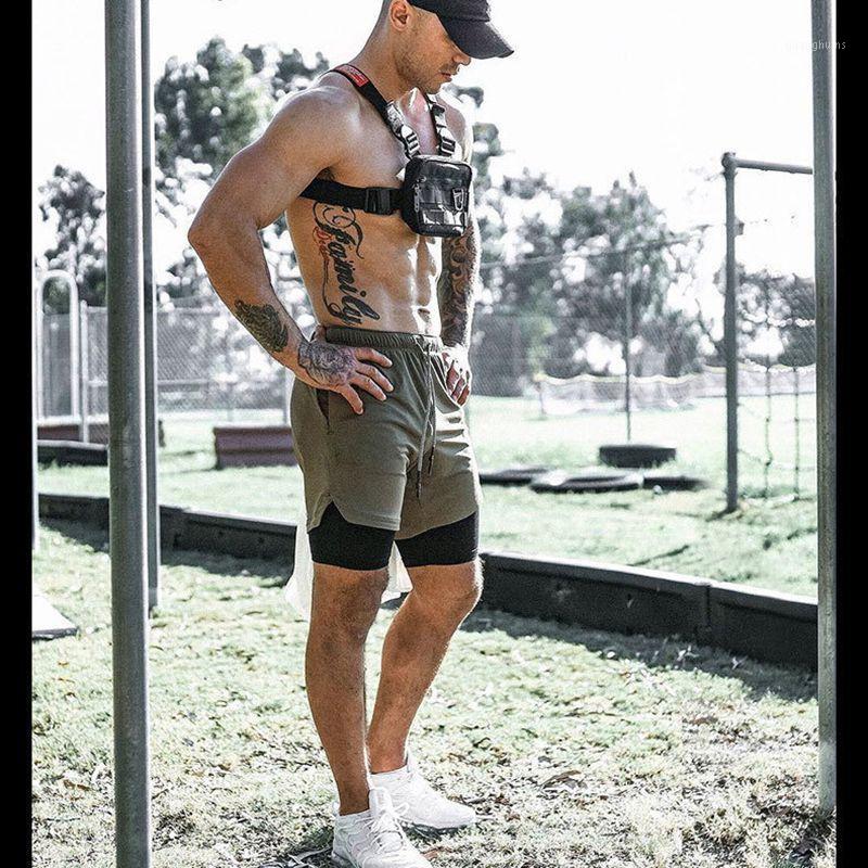 

Summer Running Shorts Men 2 in 1 Sports Jogging Fitness Shorts Training Quick Dry Mens Gym Men Sport gym Short Pants1, Not contain a towel