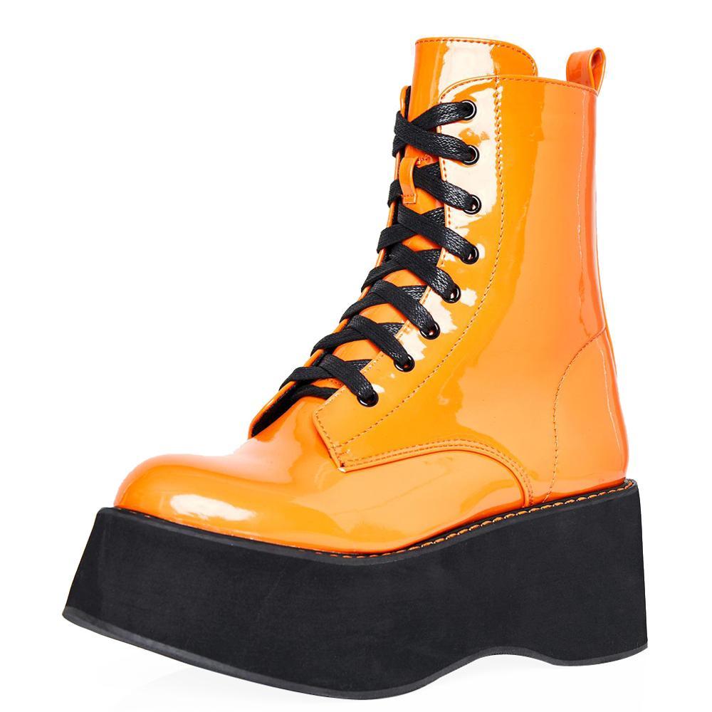 

2021 The New Woman Martin Colored Ankle Bottom Shoes Gothic Women's Boots Kjso, Black-pink