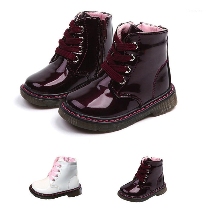 

Children Shoes Winter Keep Warm Baby Boys Girls Sneaker Boots Snow Fashion Casual Lace Up Shoes Solid High-Top Boot1, White