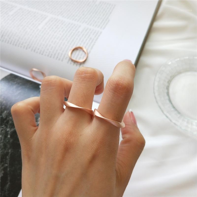 

RUIYI Real 925 Sterling Silver Korean Style Rose Red Geometric Niche Rings Women Fashion Fine Jewelry Gifts #6 #7 #8 Chic Rings1