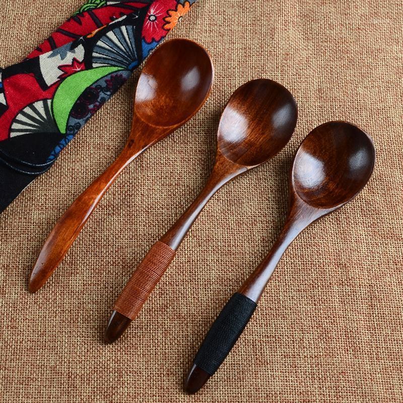 

1PC Wooden Spoon Bamboo Kitchen Cooking Utensil Ice Cream Coffee Soup Spoon Teaspoon Catering Kitchenware For Rice Soup1