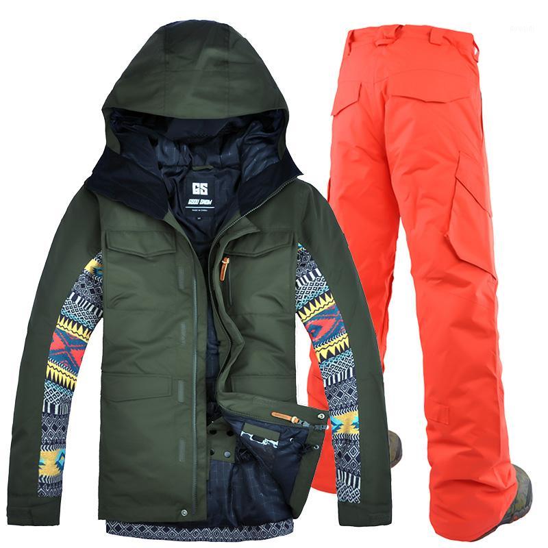 

Gsou snow 2020 men skiing suit sets waterproof windproof -30 warm ski sets jackets and pants for men snow clothing breathable1, Only jacket