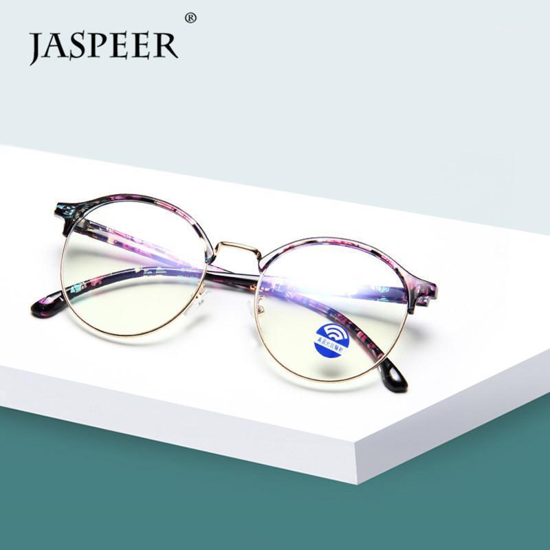 

JASPEER Retro Round Anti Blue Ray Eyeglasses Men Blue Light Glasses Women Vintage Computer Glasses Goggle Eyewear Optical Frame1
