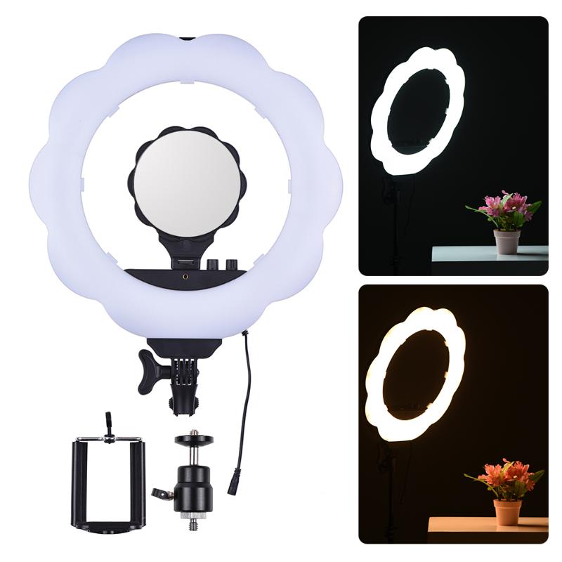

SL-107 Ring LED Video Light Fill Light with Makeup Mirror 384pcs SMD LEDs 2700 Lumens 3000K-6000K Color Temperature Ra95