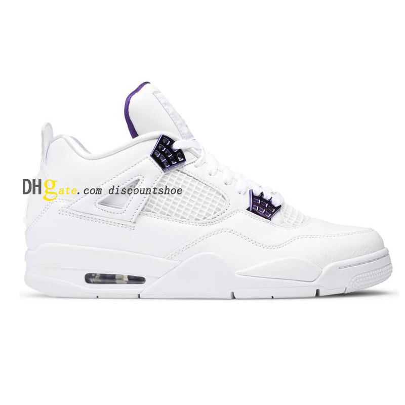 

Jumpman 4 Purple Metallic White Basketball shoes Mens 4s Sneakers CT8527 115, Purple metallic(without shoe box)