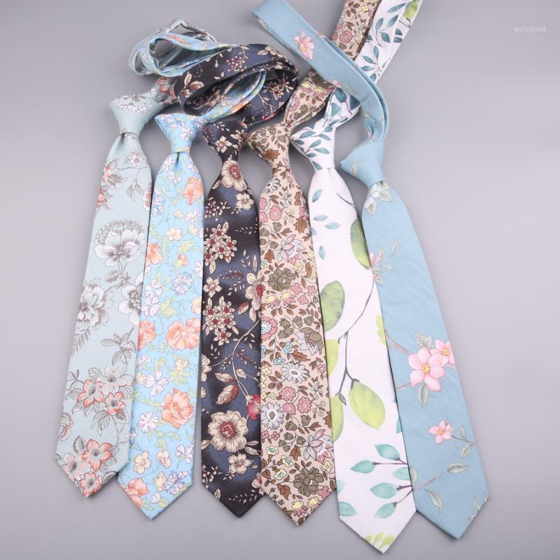 

Neck Ties 7cm Cotton Necktie For Mens Floral Printed Fashion Female Bow Tie Shirt Cravat Mujer Vesir1