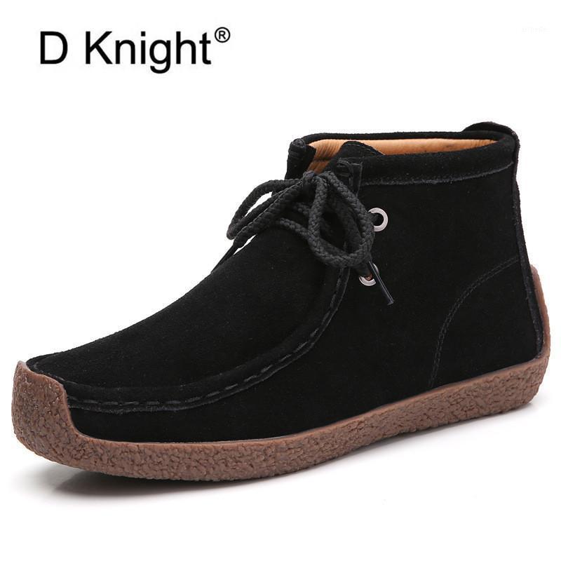 

Plus Size 35-43 Women Ankle Boots Shoes Handmade Soft Leather Ladies Casual Short Boots Shoes New Lace Up Round Toe Female1, Black v52