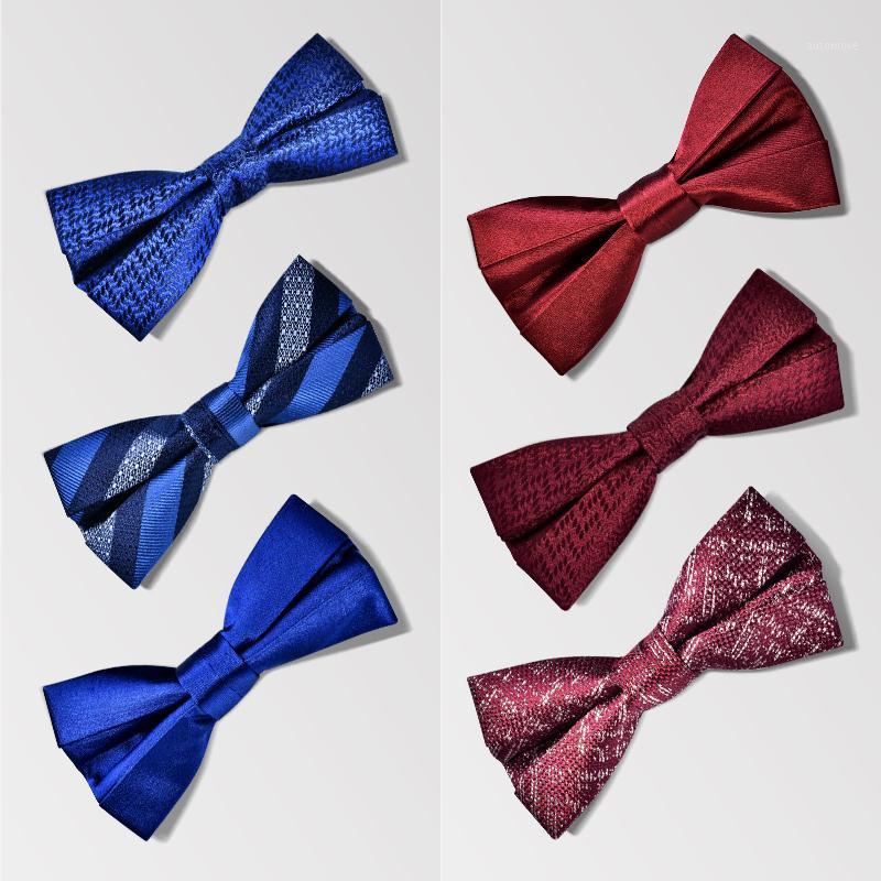 

2020 Brand New Fashion Men's Bow Ties Double Fabric Silk Bowtie Banquet Wedding Bridegroom Ceremony Butterfly Tie with Gift Box1