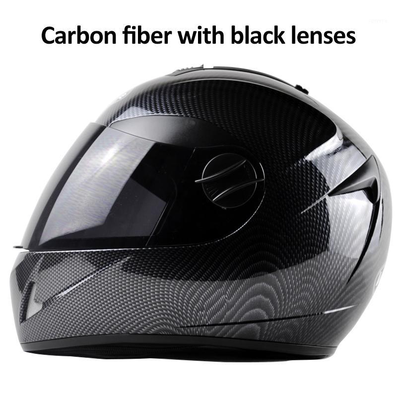

2020 New Full Face Carbon Fiber Printing Motorcycle Helmet Professional Racing Helmet Visor Motocross Off Road Touring1, With silver lens
