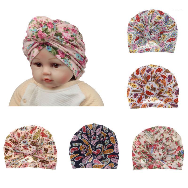 

2 new floral pattern baby hats cute newborn unisex hat baby photography props1