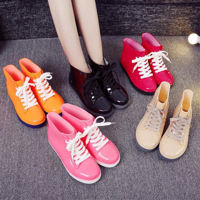 

Transparent Rain Boots Waterproof Shoes Fashion Jelly Boats for Women Outdoor Rainy Days Casual Ankle-Calf Work Fishing Boot #rR1D, Beige