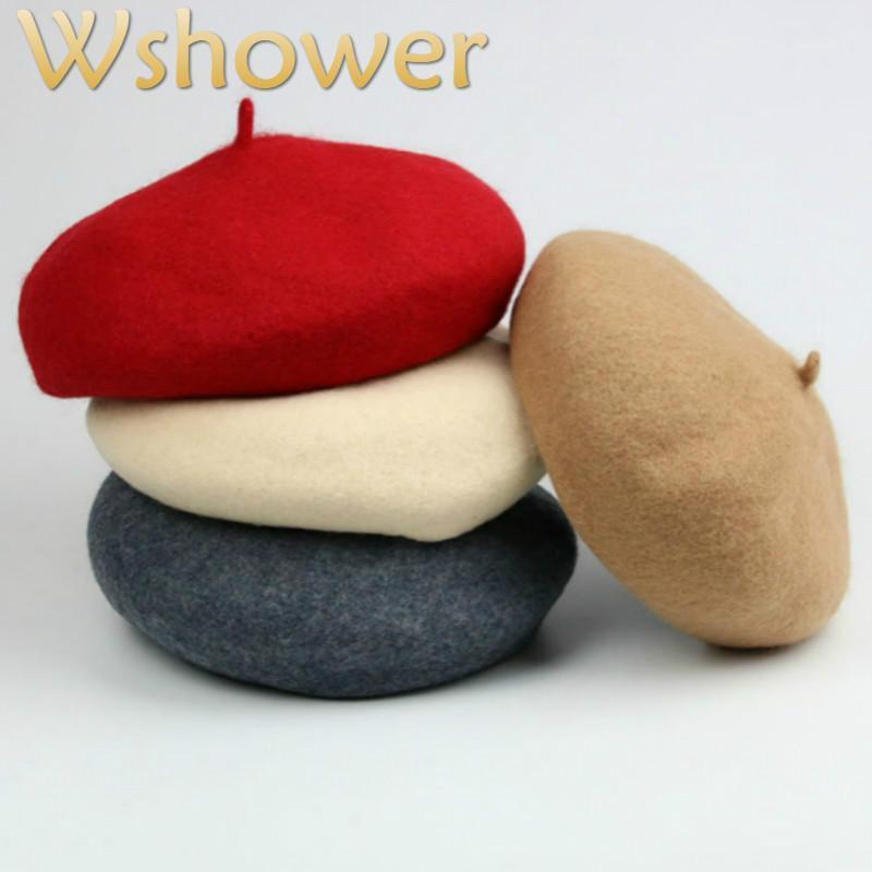 

Fashion Wool Children Painter Hat Cap Solid Warm Woolen Kids Berets Vintage Newsboy Hat Retro Pumpkin Peaked Caps Bone Gorras1, Black