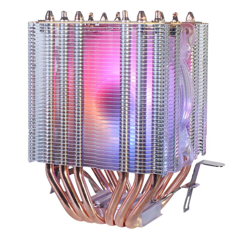 

New Arrival-6 Copper Tube CPU Radiator Chis Fan Synchronous Lighting 1150 AMD1366 CPU Cooling Fan 2011 Crystal Light