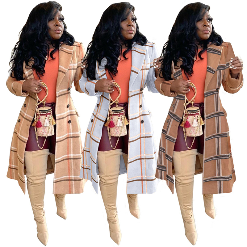 

Women Print Striped Jacket Fashion Back Hollow Out Long Woolen Outerwear Designer Spring Cardigan Blazer Long Sleeve Nylon Coats For Ladies
