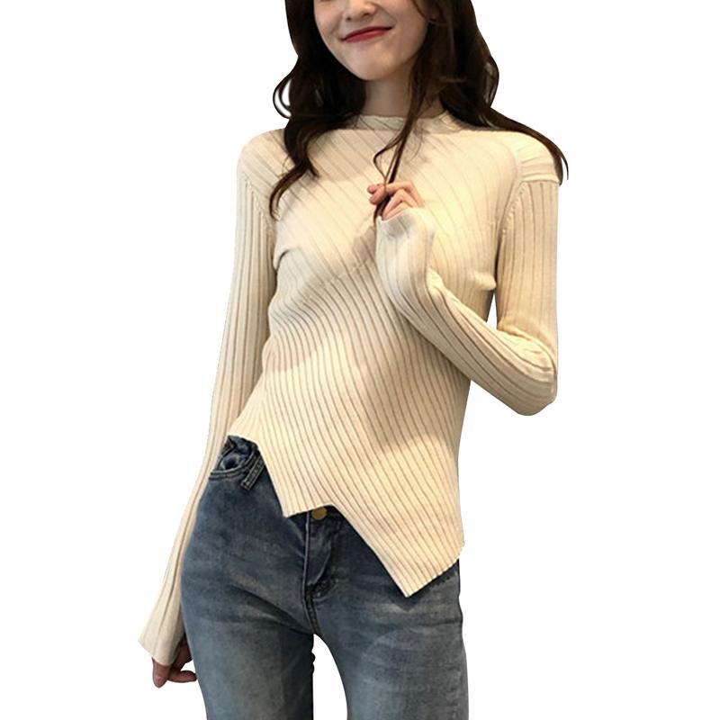 

Women's Sweaters Fashion 2021 Korean Version Of The New Top Web Celebrity Long Sleeve Slimming Versatile Simple Knit Sweater