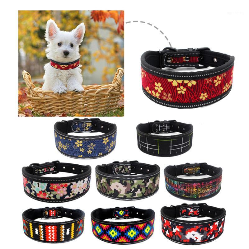 

Canvas Material Suitable For Large And Medium-sized Pet Dog Supplies Reflective Dog Collar Fashion Print Adjustable Pet Collar1