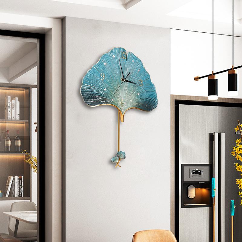 

Epoxy Resin Luxury Creative Wall Clock Modern Design Leaf Horloge Matal Digital Wall Clock Kitchen Reloj Pared Home Decor SX50SX