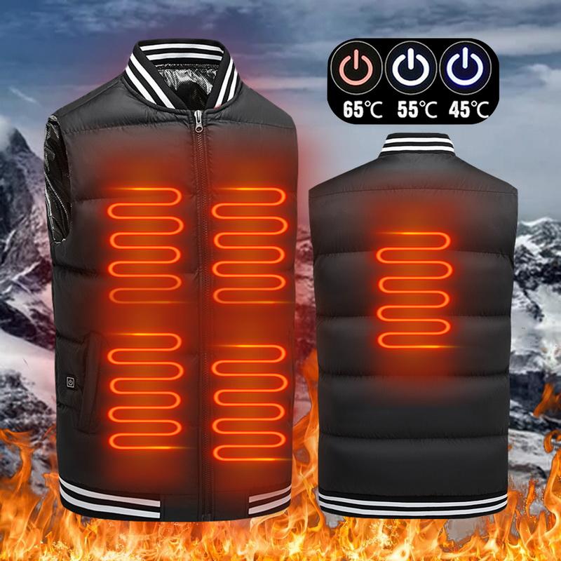 

2020 Men Outdoor USB Infrared Heating Vest Jacket Men Women Winter Electric Thermal Clothing Waistcoat For Sports Hiking