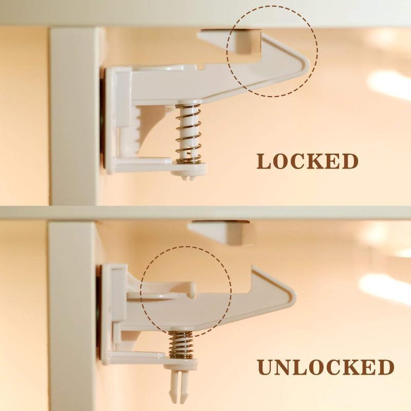 

Hot 10 Pack Invisible Child Safety Locks, Invisible Drawer Lock with 3M Adhesive Upgrade Children's Multi-Function Safety Lock C1