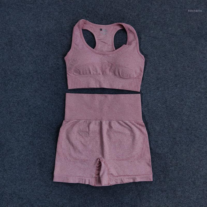 

Women 2PCS Seamless Yoga Set Sports Bra+High Waist Shorts Fitness Gym Shorts Gym Set Running Sportswear Workout Sports Suits1, Gray