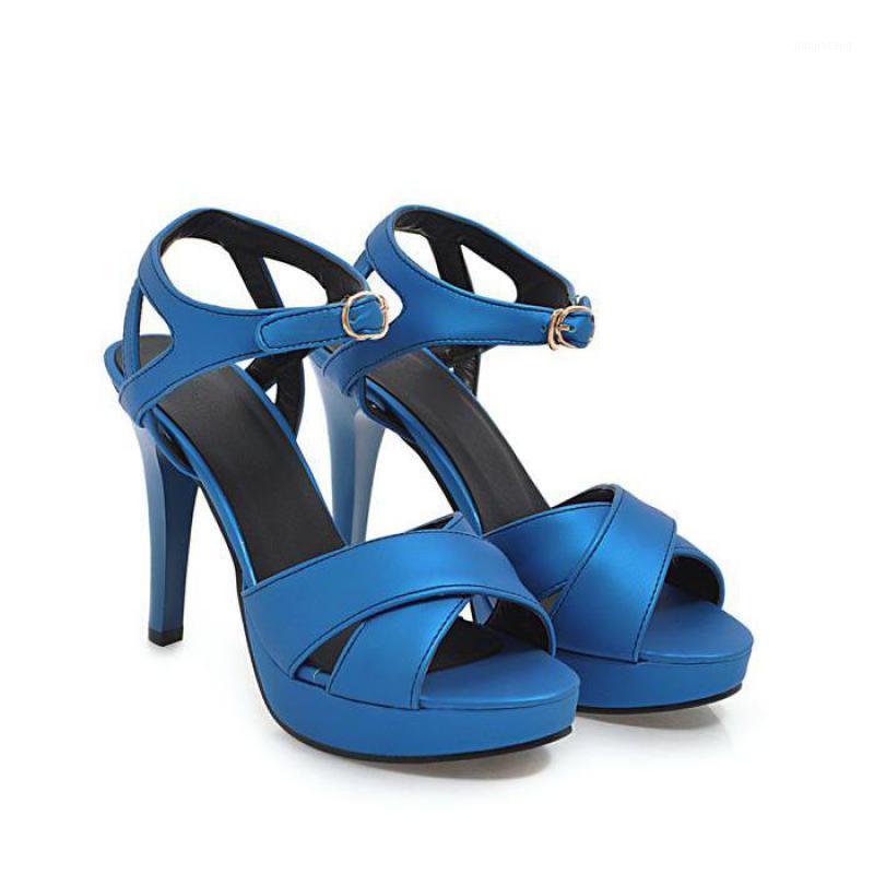 

Summer High Heel Sandals Women's Platform Blue Fashion Sexy Women's Shoes1, Black