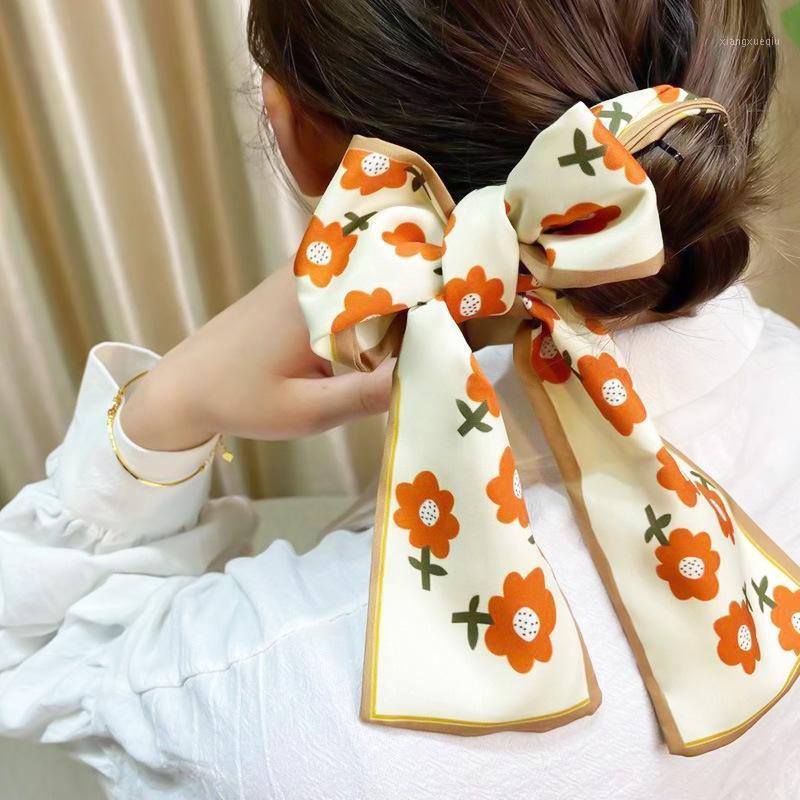 

Korean INS Headband French Scarf Ribbon Web Celebrity Vintage Simple Girl Headdress Satin Hair Clips & Barrettes, Golden;silver