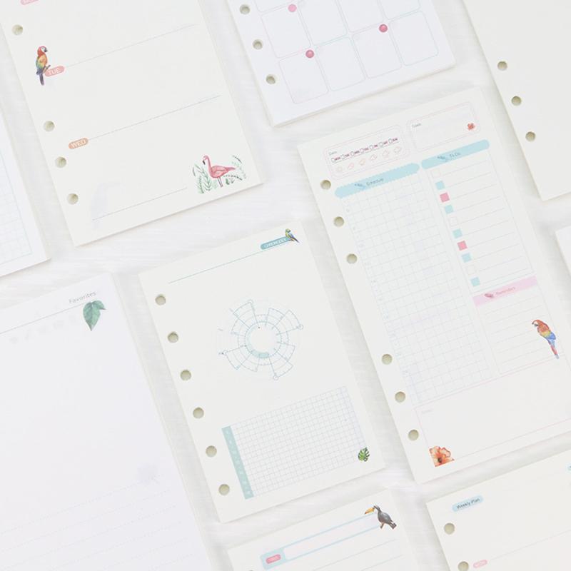 

6 Holes A5 A6 Loose Leaf Notebook Refill Spiral Binder Planner Inner Page Inside Paper Dairy Weekly Monthly Plan To Do Notebook