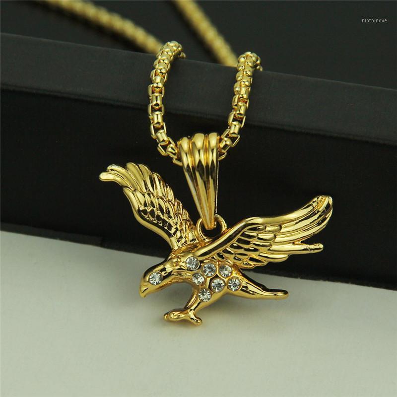 

1PC Hip hop rap male personality necklace zircon eagle alloy pendant item animal zodiac pattern Support a generation1
