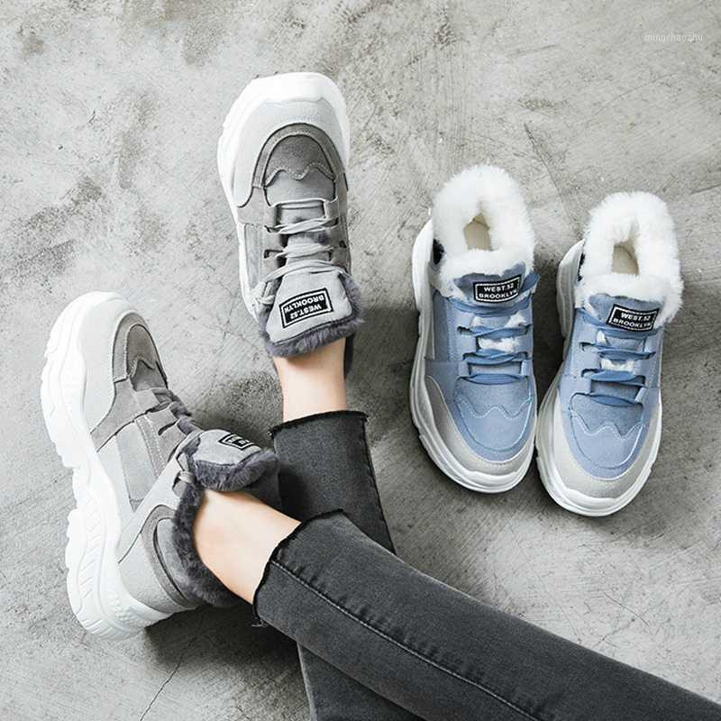 

Ankle Boots Women Platform Boots Female Winter Lace-Up Winter Sneakers Women Shoes Booties Footwear A1-3191, Gray