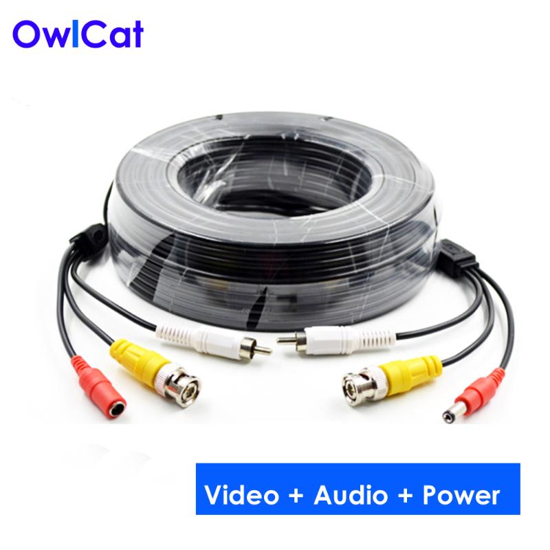 

OwlCat CCTV Coaxial Cable BNC DC RCA Line for CCTV Camera Video Audio Power Siamese Cable for Surveillance Camera DVR System