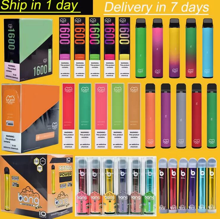 

Disposable E-cigarettes Puff Bar Plus XXL Vape Pen Electronic Cigarette 800 1600 Puffs Kit Prefilled Cartidge VS Bang XXL
