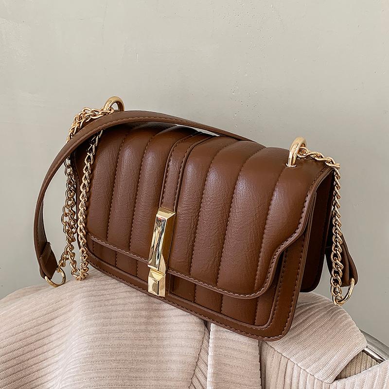 

Vertical Stripe Crossbody Bags For Women Design Waist Bag Mini Small Square Shoulder Package Retro Clutch Purse sac, Black