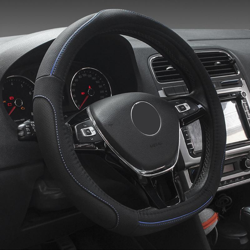

D Shape Steering Wheel Cover Four Season General PU Leather Steering Wheel Cover For D Type Car Interior Accessories