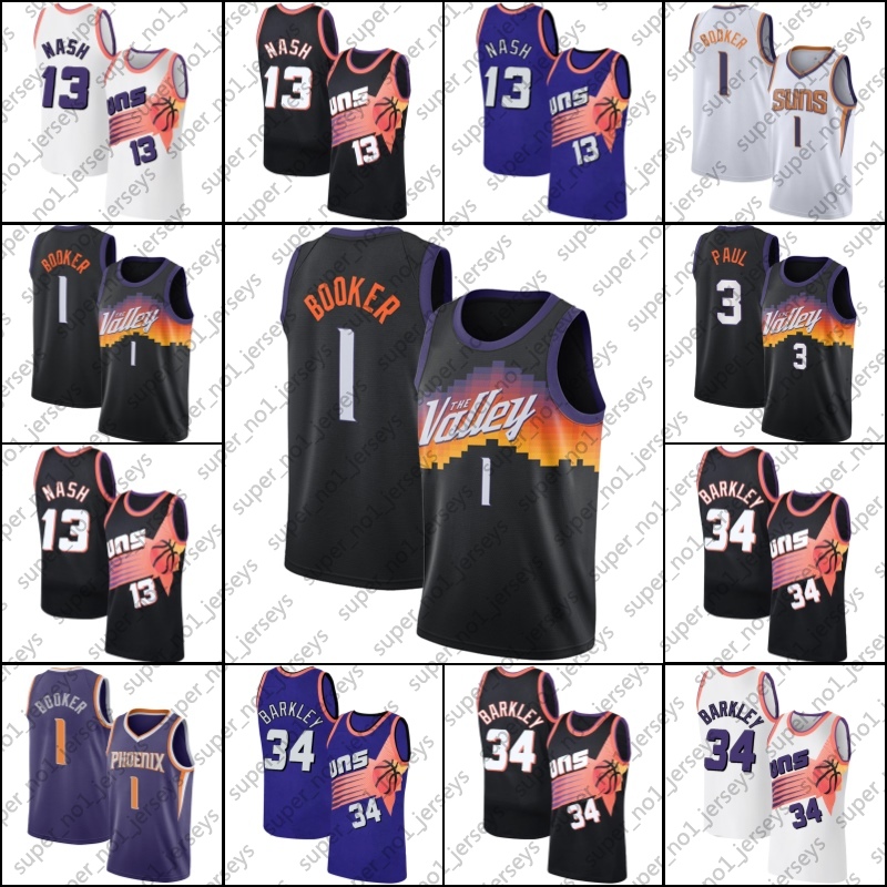 

new Devin 1 Booker basketball Jersey Chris DeAndre Paul Ayton throwback retro Steve Charles Nash Barkley Jerseys 2021 Season