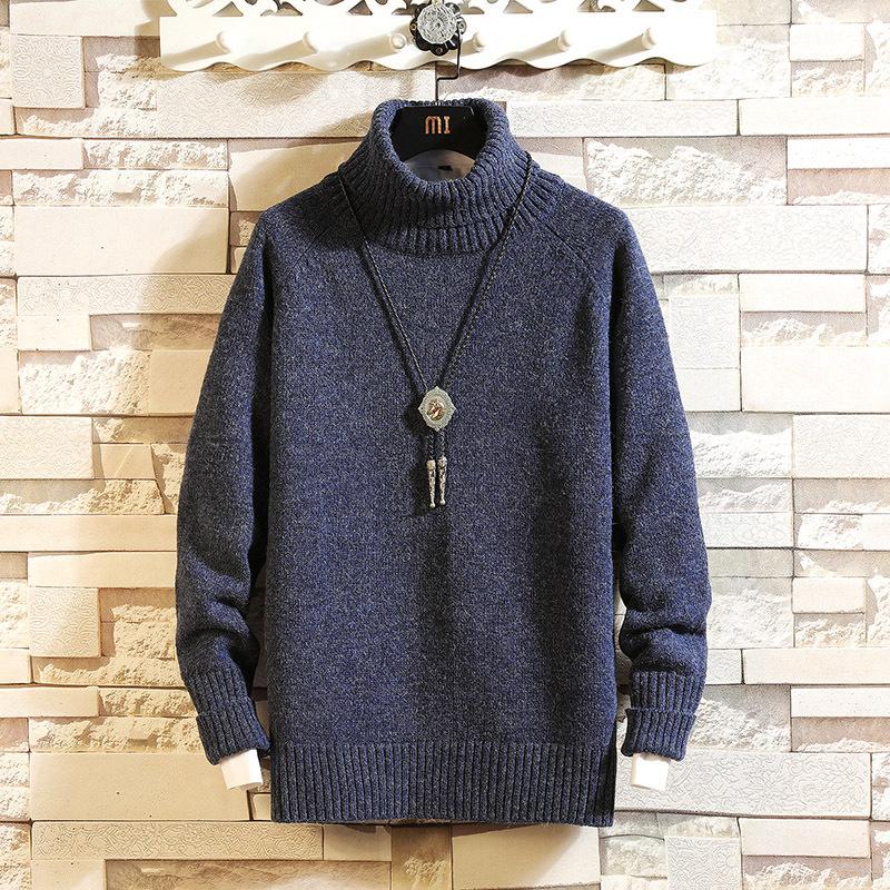 

Men's Sweaters Mens 2021 Turtleneck Pullovers Men Clothes Winter Thick Warm Christmas Casual Fashion Gift, White;black