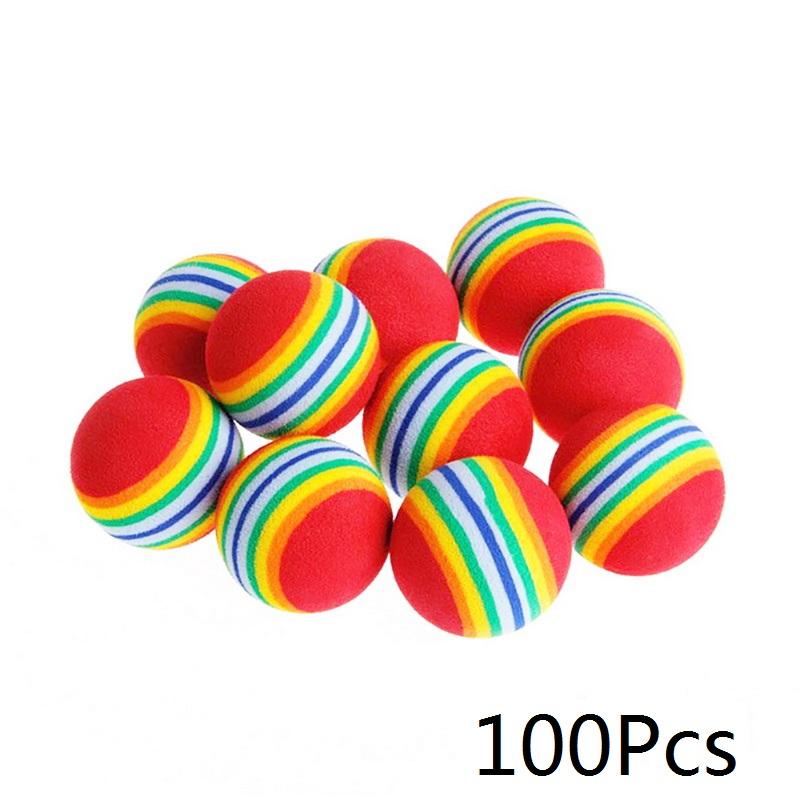 

100Pcs Rainbow Ball Cat Toy Colorful Ball Interactive Pet Kitten Scratch Natural Foam EVA Training Pet Supplies Product