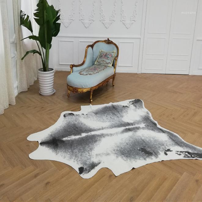 

Zebra/Cow/Leopard Print Carpet for Living Room Bedroom Carpets and Rugs Velvet Imitation Animal Skins Natural Shape Floor Mats1, 90x95cm