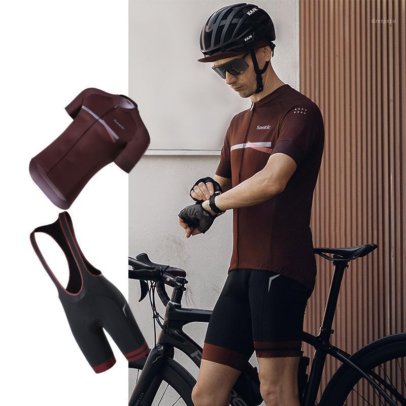 

Santic 2020 Men Cycling Jersey Set Breathable Summer Sport MTB Jerseys Cycling Clothing Short Bike Jersey Asian Size1