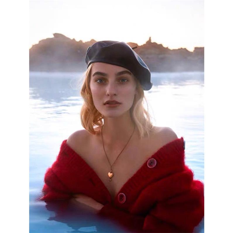 

Soft Women Skullies Hat All-match Sun Hat Sunscreen Tide Basin, Black