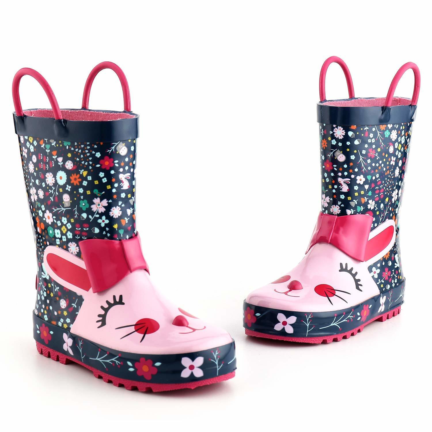 

KushyShoo Kids Rain Boots Children's Rubber Boots with 3D Rabbit Patterns Kids Boots Girls Toddler Water Shoes Rainboots LJ200911, Blue