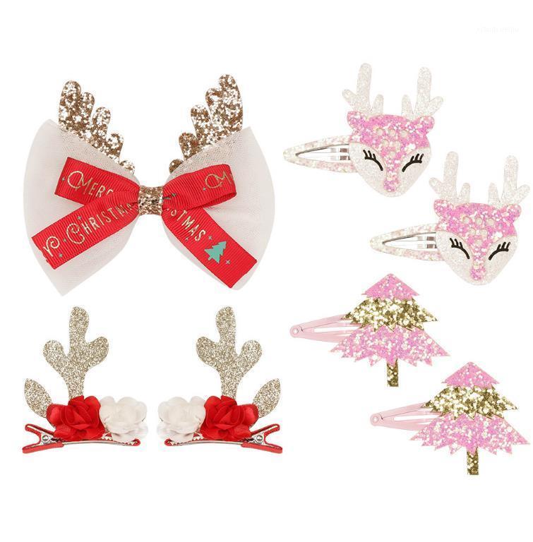 

children Cute Christmas Hair Clips Flower Bow Elk Hairpin Party Kids Girls Hair Accessories Xmas New Year Gift1