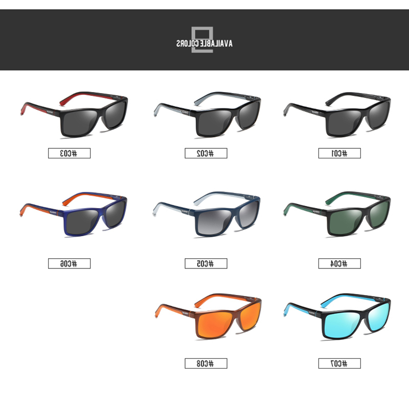 

Men's Sunglasses Polarized Vintage Sun Glasses TR90 For Men Square Shades Black UV400 Oculos Male 8 Colors Model 8652