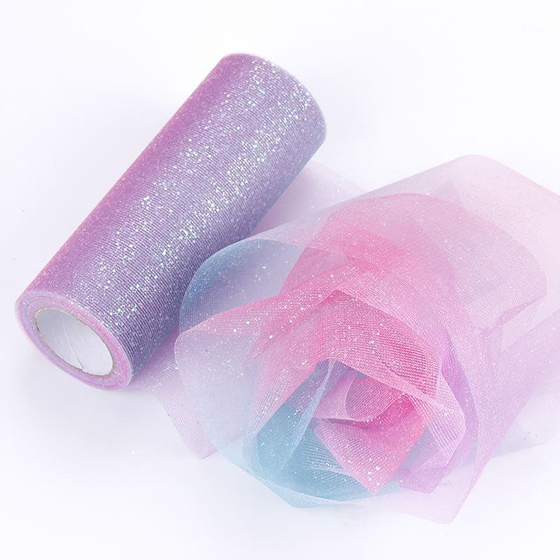 

6inch 10Y Tule Roll Organza Rainbow Dot DIY Flower BallChair Sash Bow Spool Tutu Skirt Ribbon Baby Bride Shower Decor Material"1